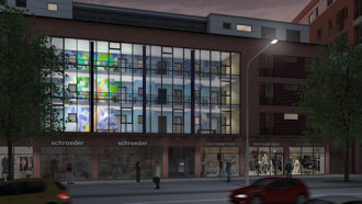Visualisierung für die Neue Lübecker eG - Der Neue Kaufhof - Wohnen und Gewerbe - Wandgestaltung Schlutuperstrasse